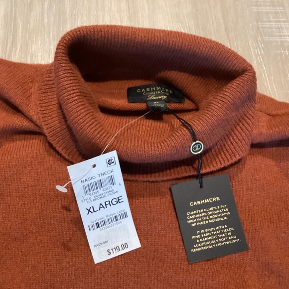 Charter Club Women's 100% Cashmere Turtleneck Sweater, size XL - Picture 3 of 9
